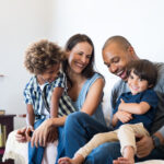Family having fun at home